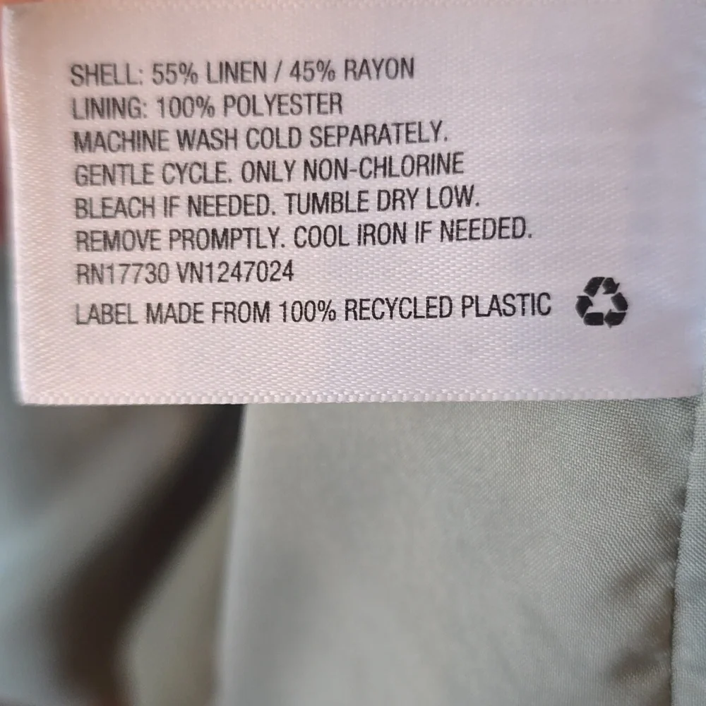 A New Day Linen Blazer In Spring Green XL - Picture 4 of 6